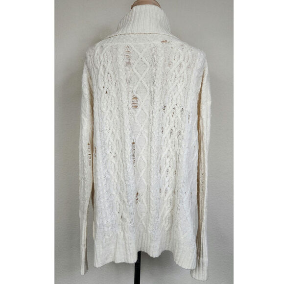 Free People Anita Distressed Cable Small Knit Sweater - Picture 4 of 7